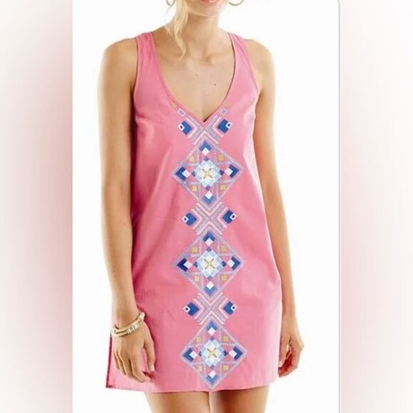 Mudpie Sadia embroidered beach boho style racerback cotton midi dress. NWT. Med - Picture 1 of 7